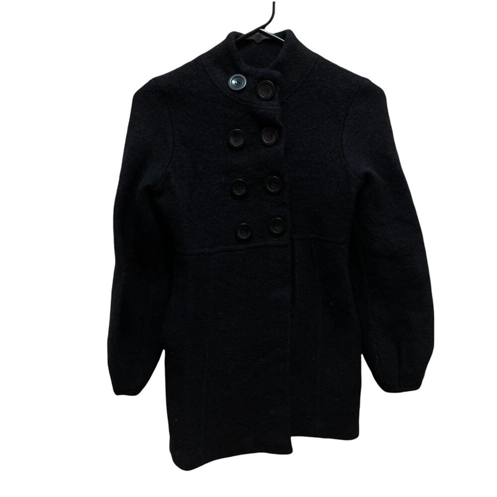 INC International Concepts Black 100% wool double breasted short coat medium